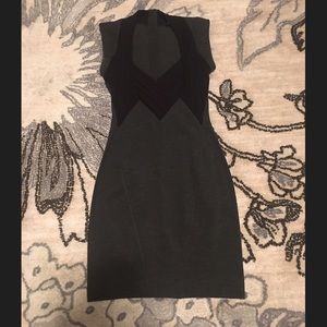 French Connection Stretch Grey Black Dress Size 2